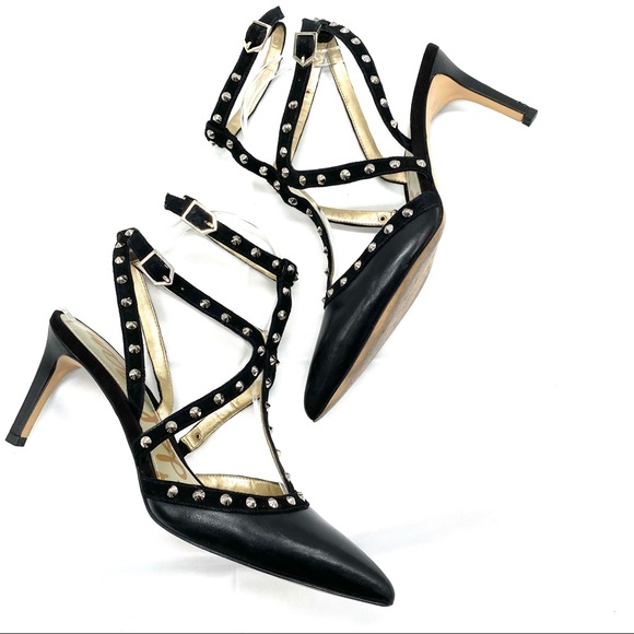 Sam Edelman Ocie Leather studded heels size 7.5 - Picture 4 of 15